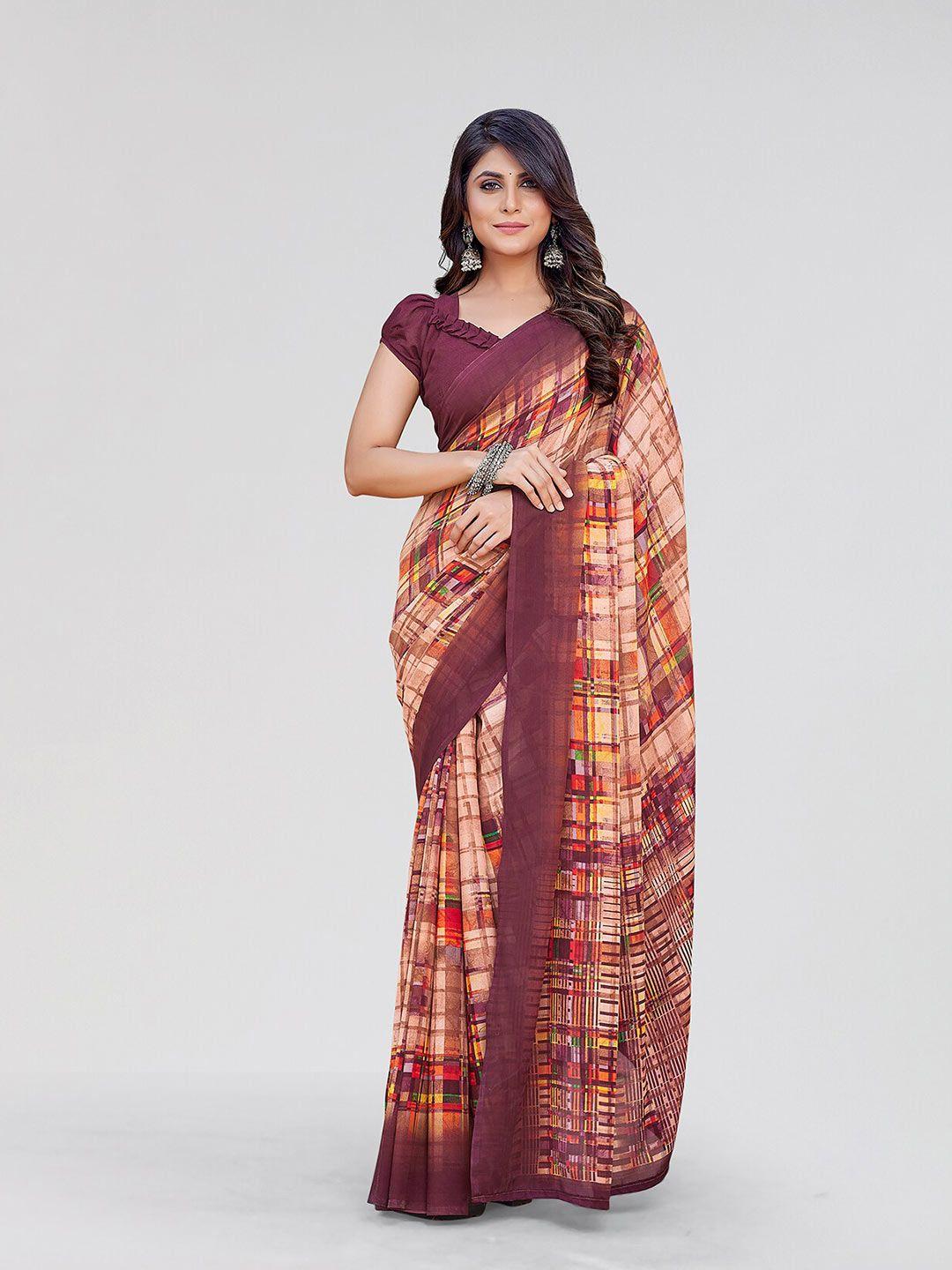 yashika checked printed saree