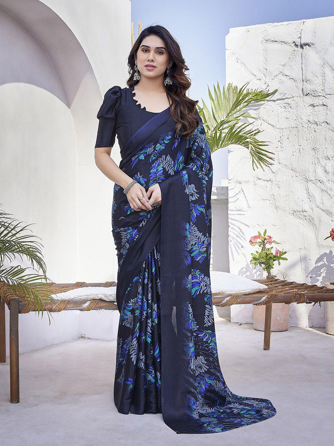 magmina floral printed pure chiffon saree