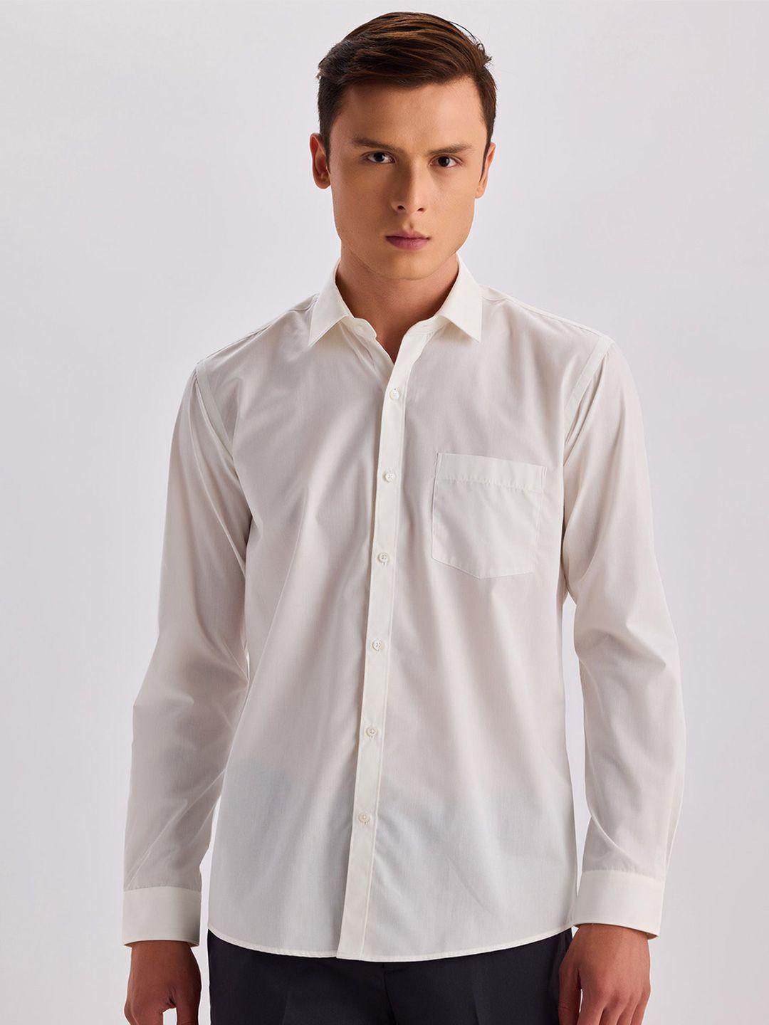 stori spread collar long sleeves opaque cotton casual shirt