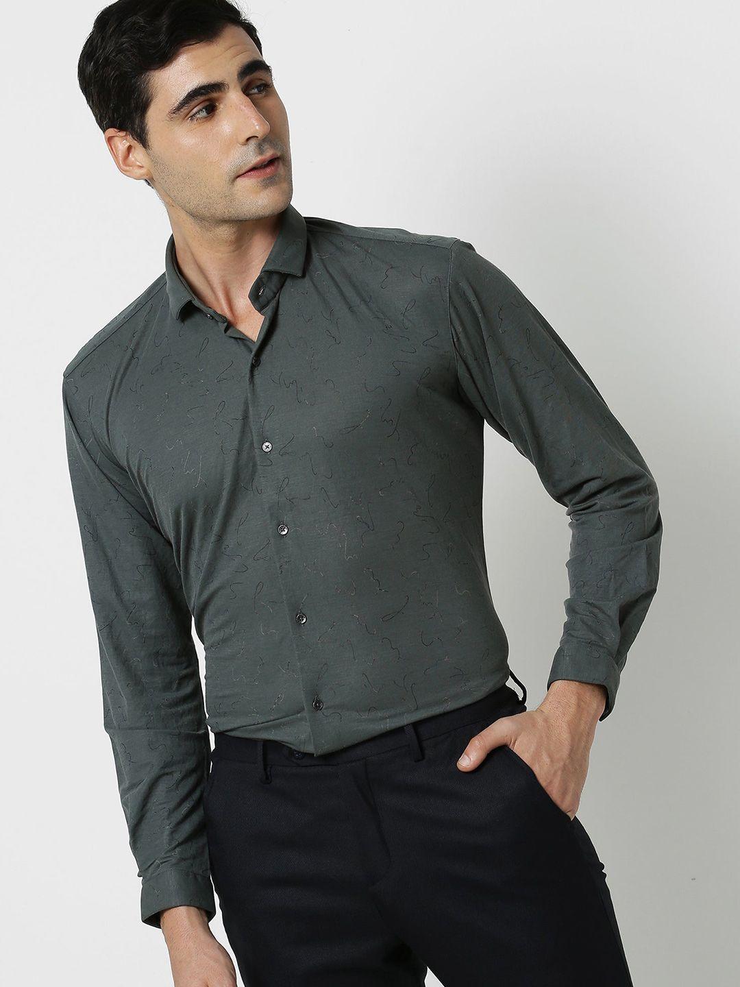 stori men slim fit opaque party shirt