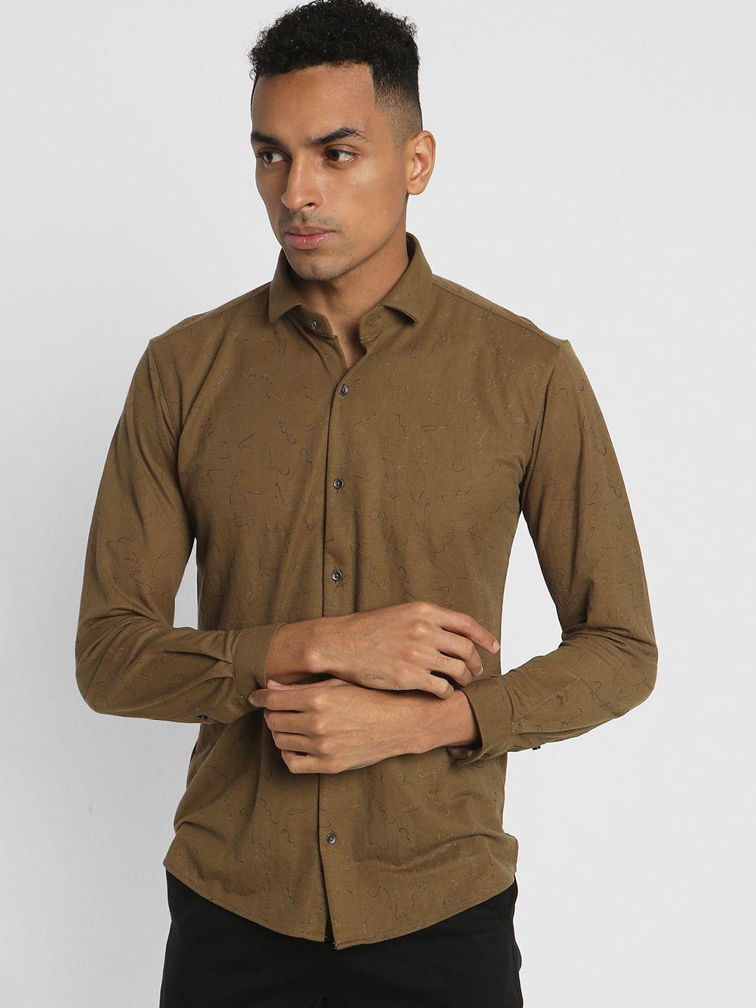 stori men slim fit opaque party shirt