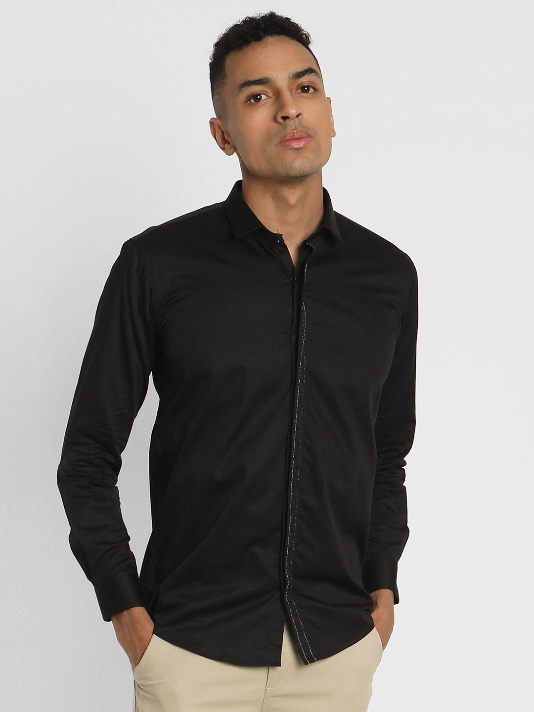 stori men slim fit opaque party shirt