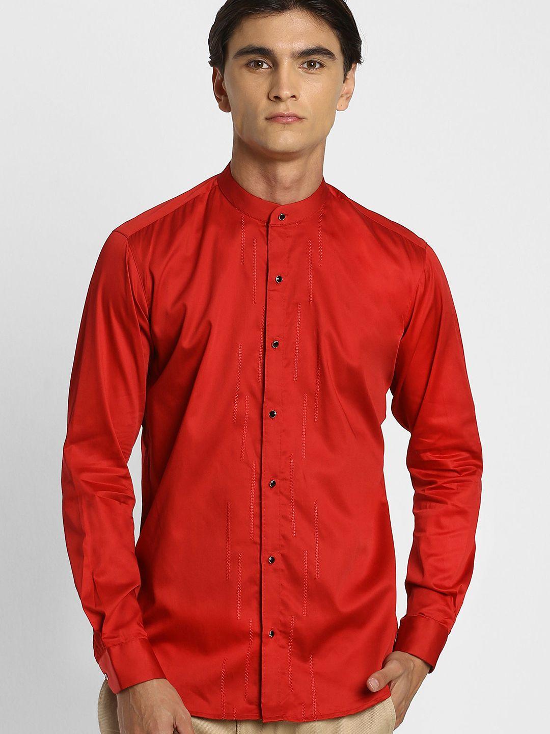 stori men slim fit opaque party shirt