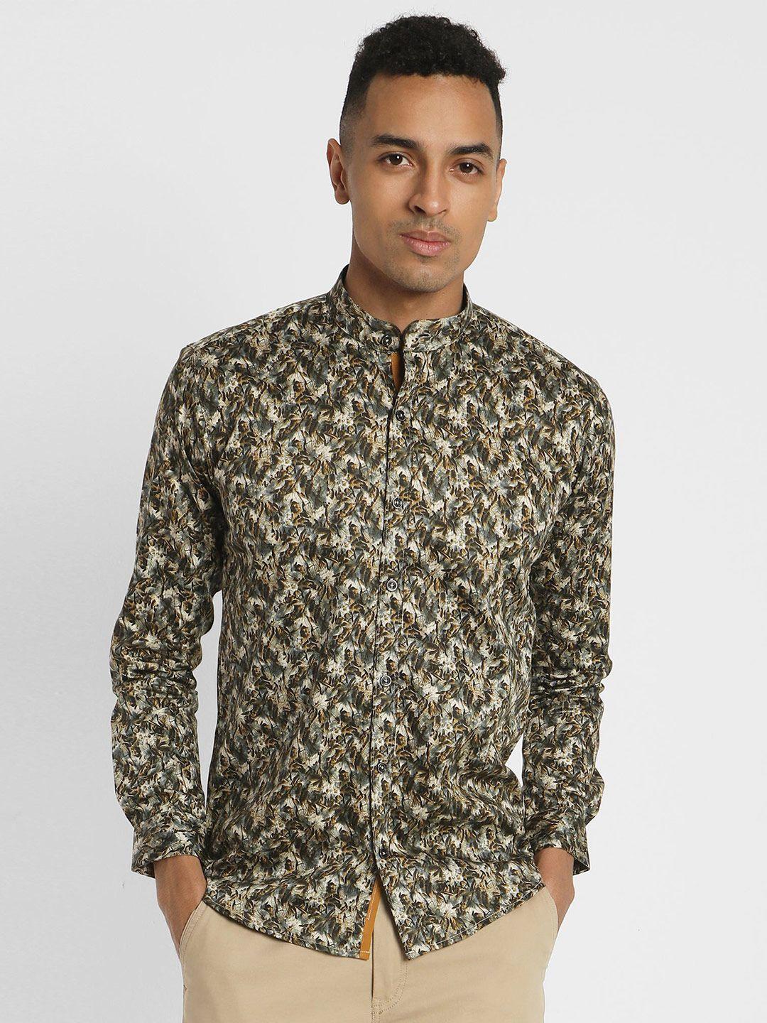 stori men slim fit floral opaque printed party shirt