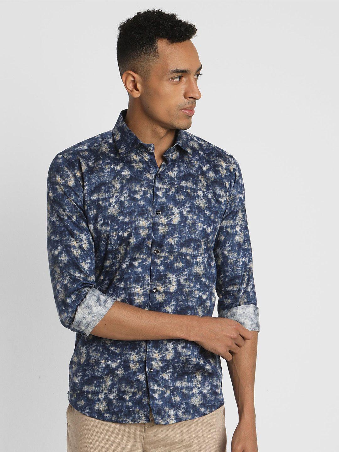 stori abstract printed slim fit pure cotton party shirt