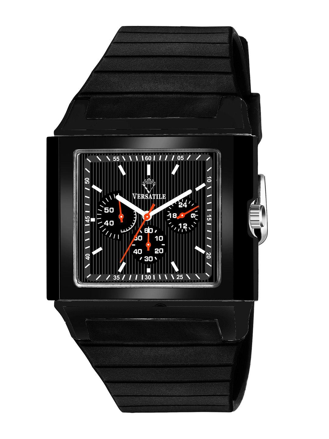 versatile men textured straps analogue watch-tv