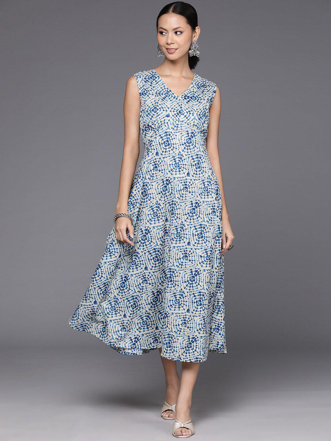 kalini floral print a-line midi dress