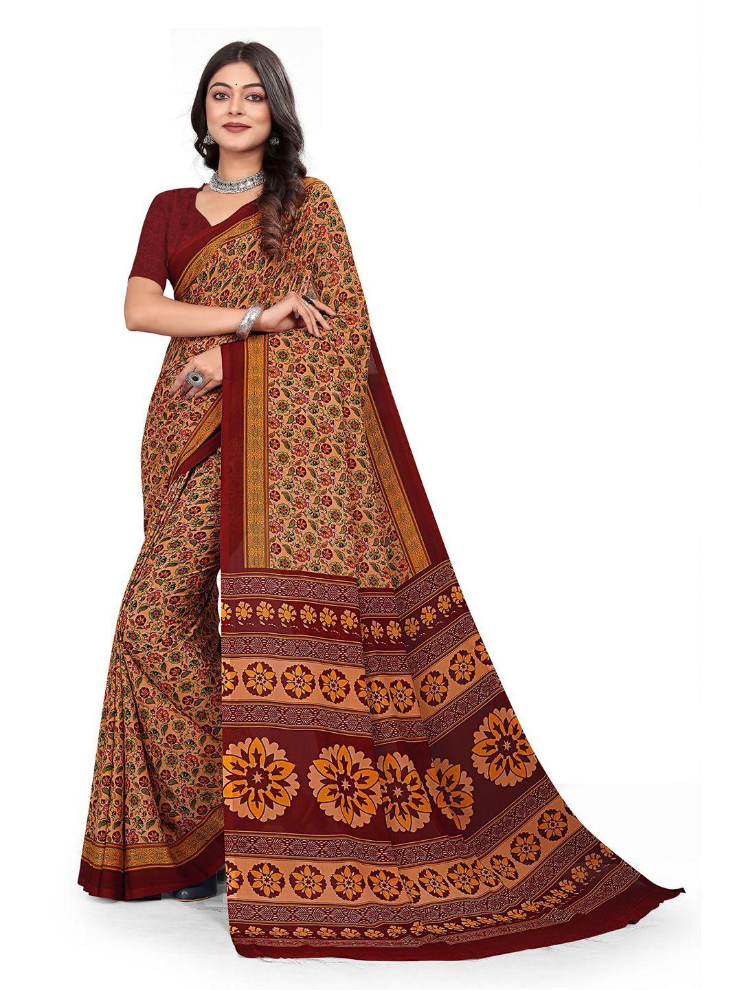 vimla floral poly crepe saree