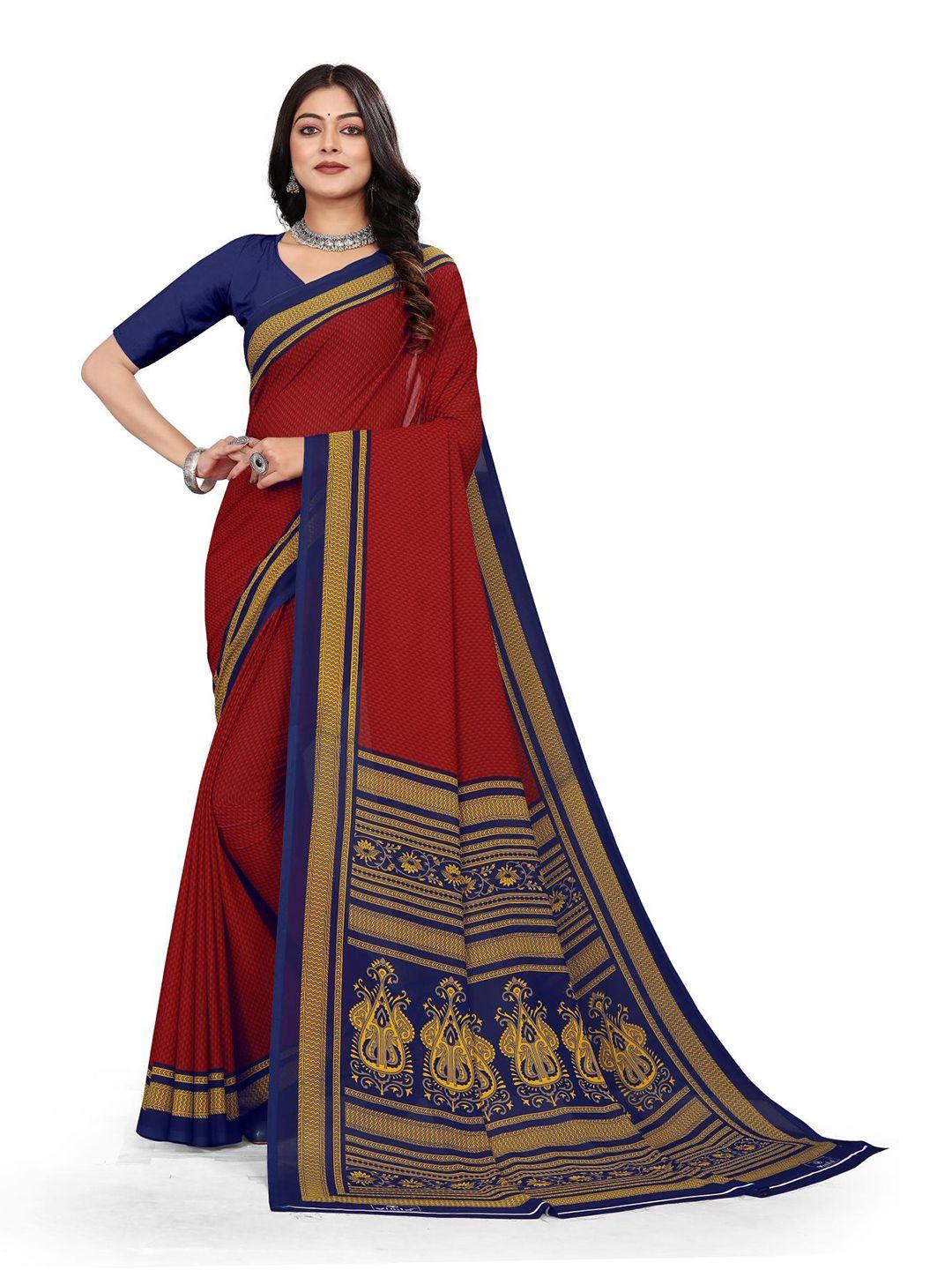 vimla floral poly crepe saree