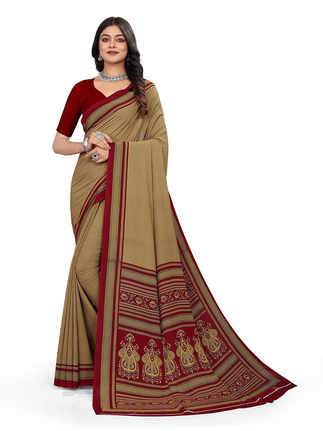 vimla floral poly crepe saree