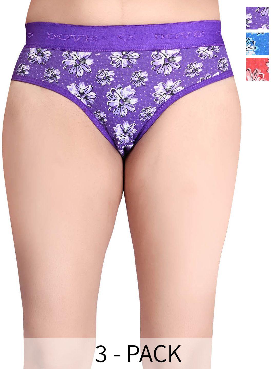 fiveflag women pack of 3 printed hipster briefs ptw_088_colourflower_s_n1