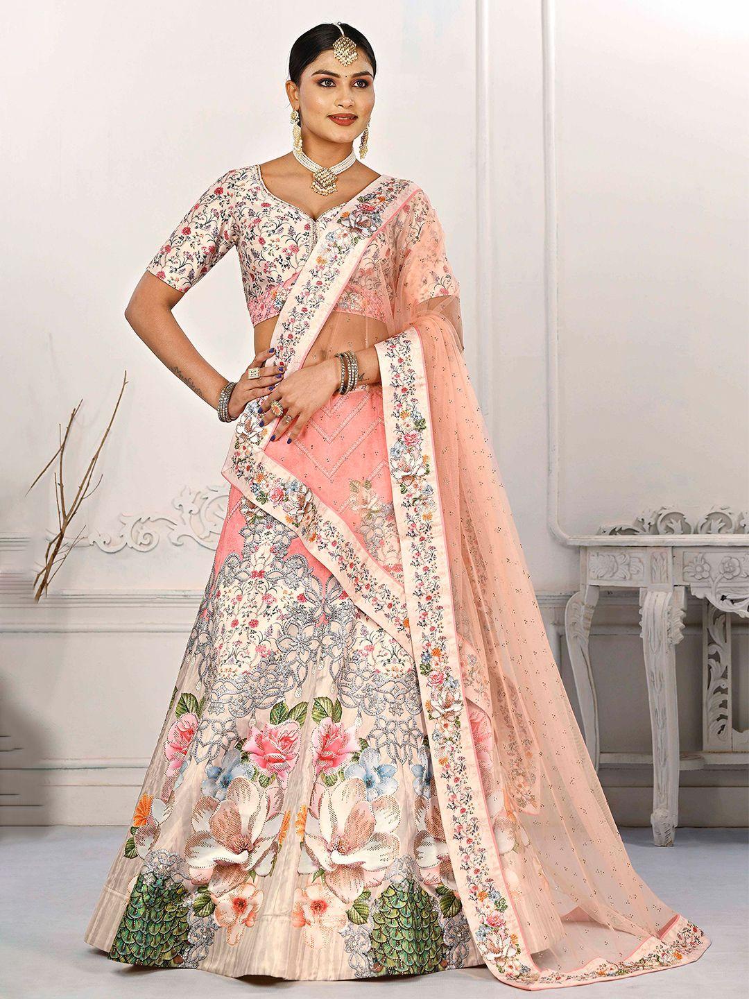 saptrangi printed ready to wear lehenga & blouse with dupatta