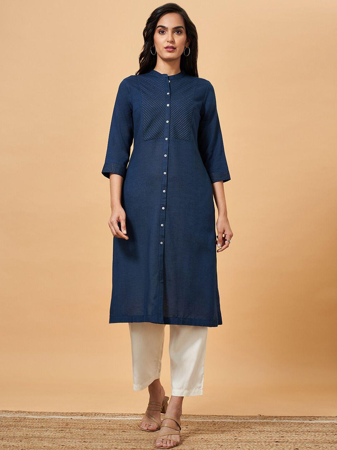 marigold lane women striped thread work kurta