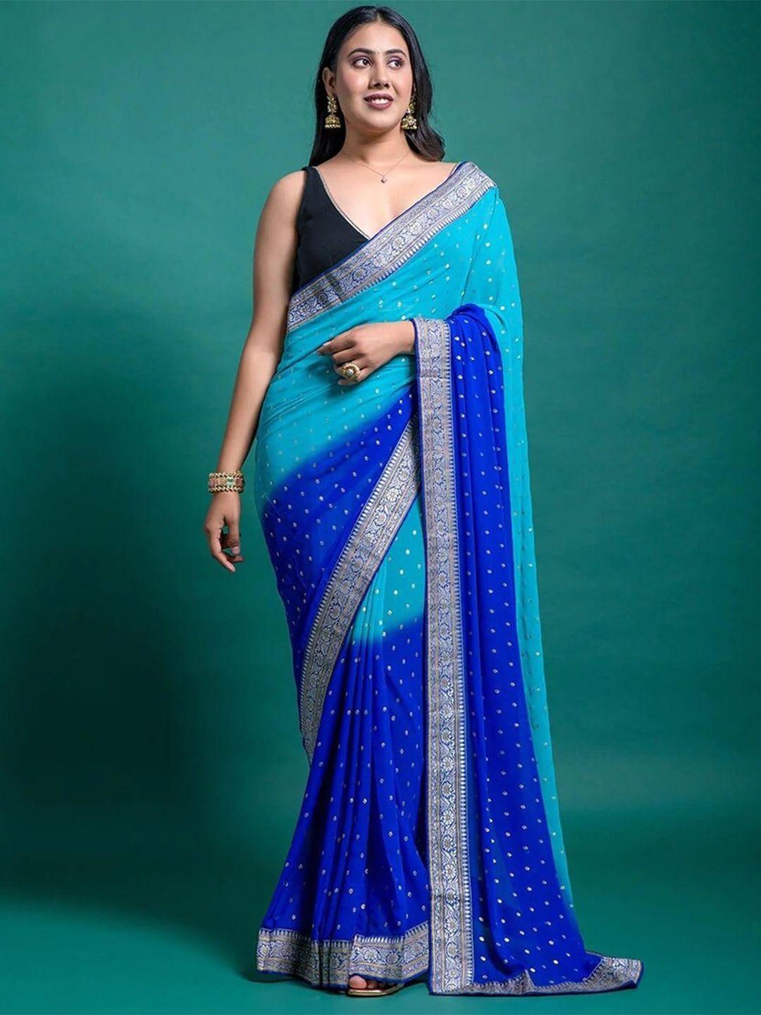 jinal & jinal ombre printed zari saree