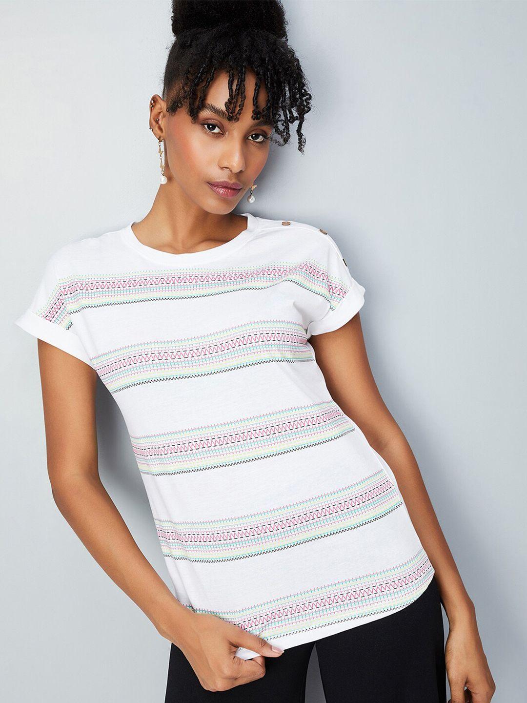 max striped round neck short sleeves cotton t-shirt