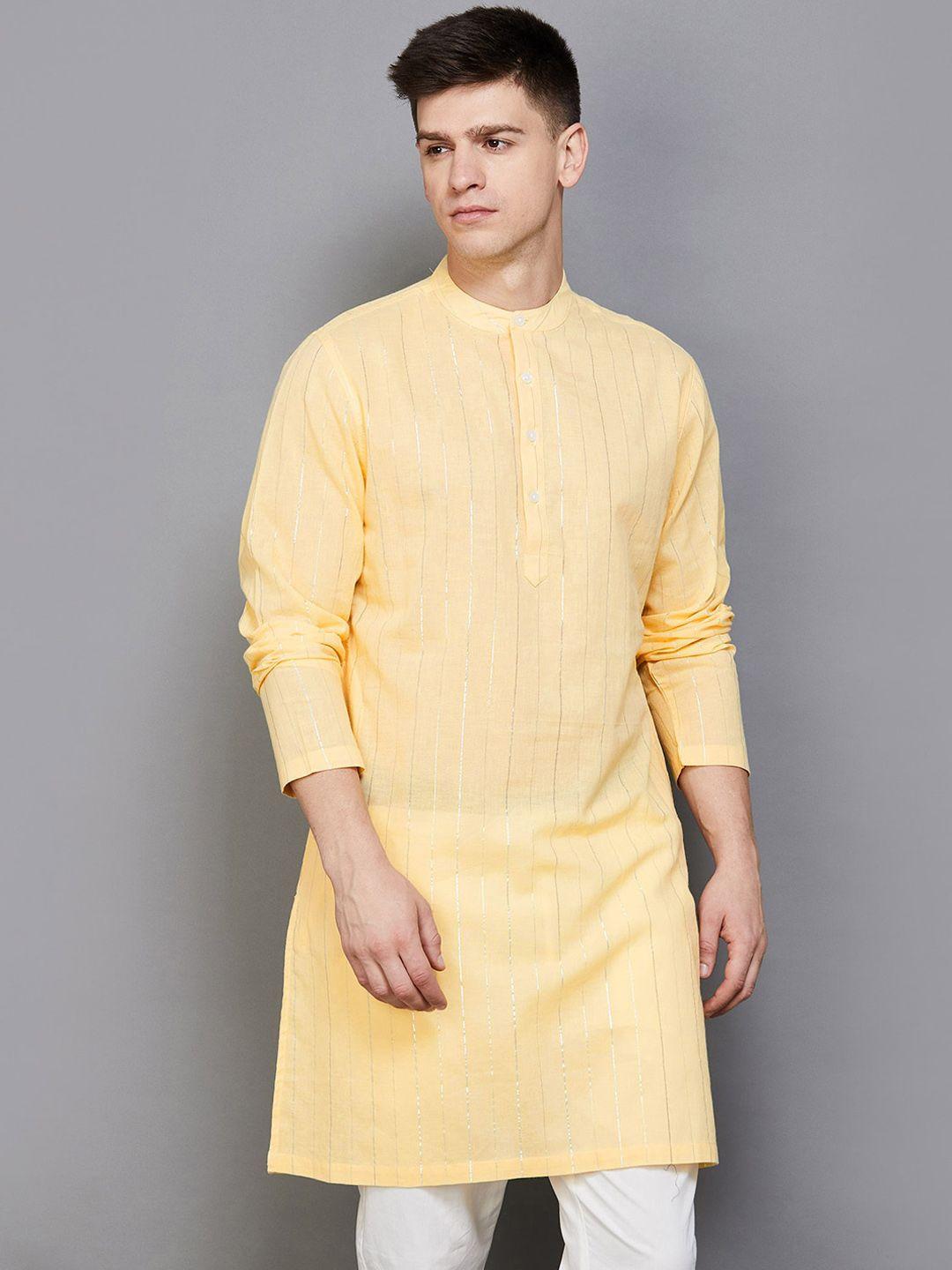 melange by lifestyle men embroidered thread work kurta