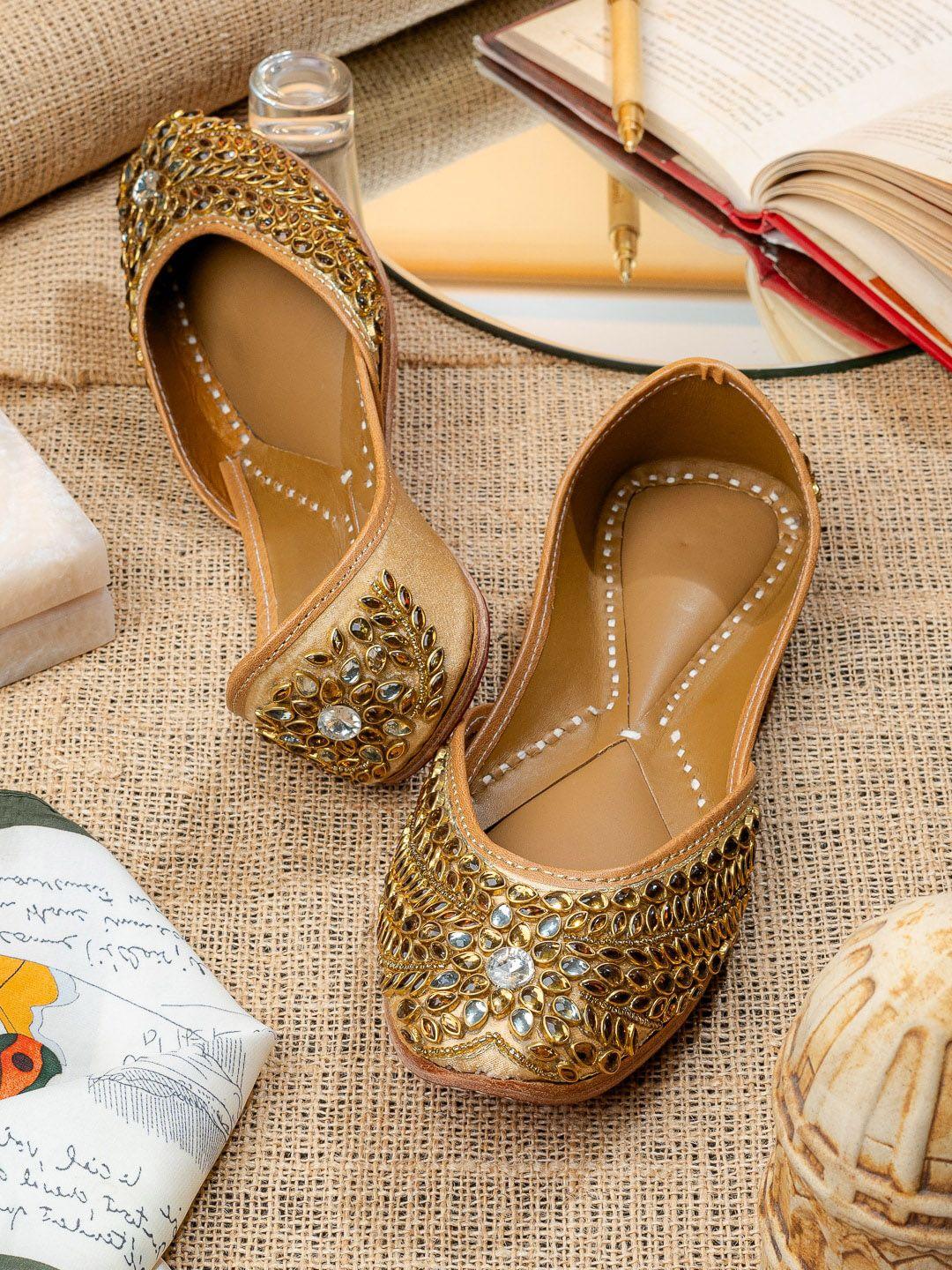 house of pataudi embroidered flats