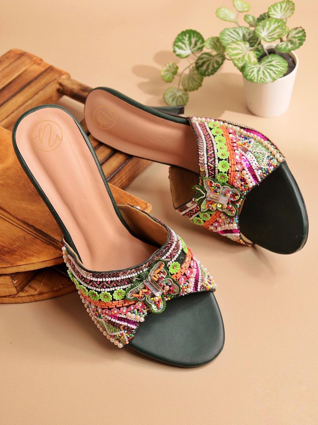 nr by nidhi rathi embellished slim heels