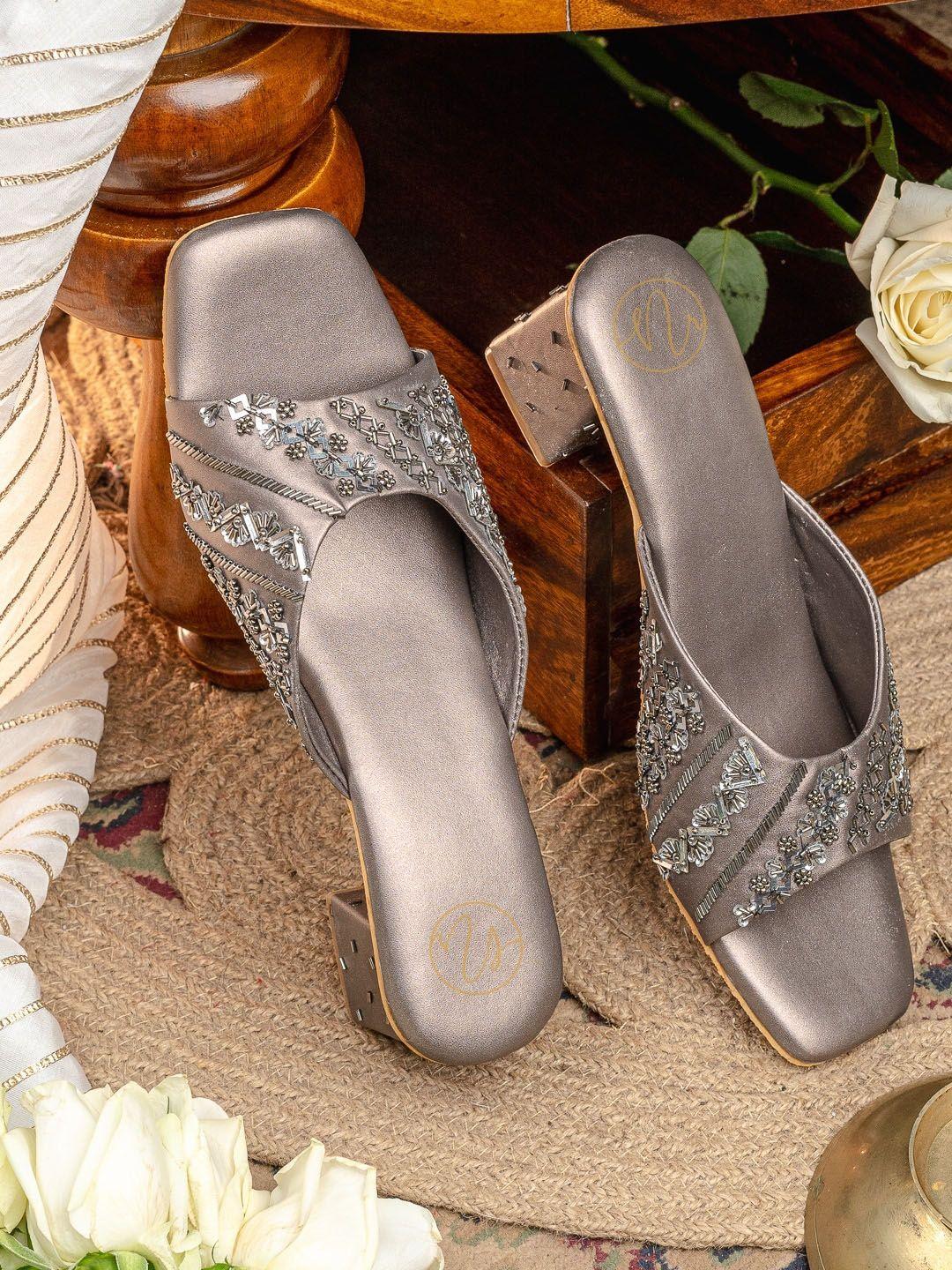 nr by nidhi rathi embellished block heels