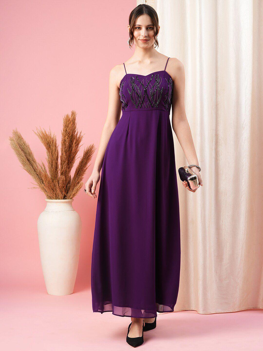 mish shoulder straps georgette maxi dress