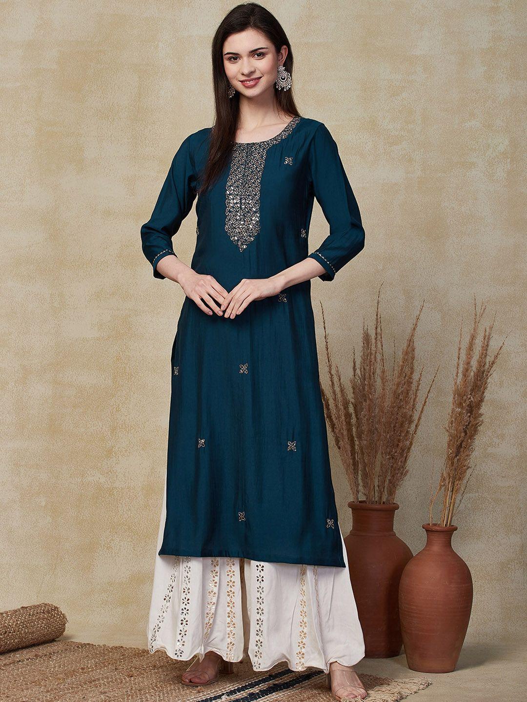 fashor embellished round neck kurta