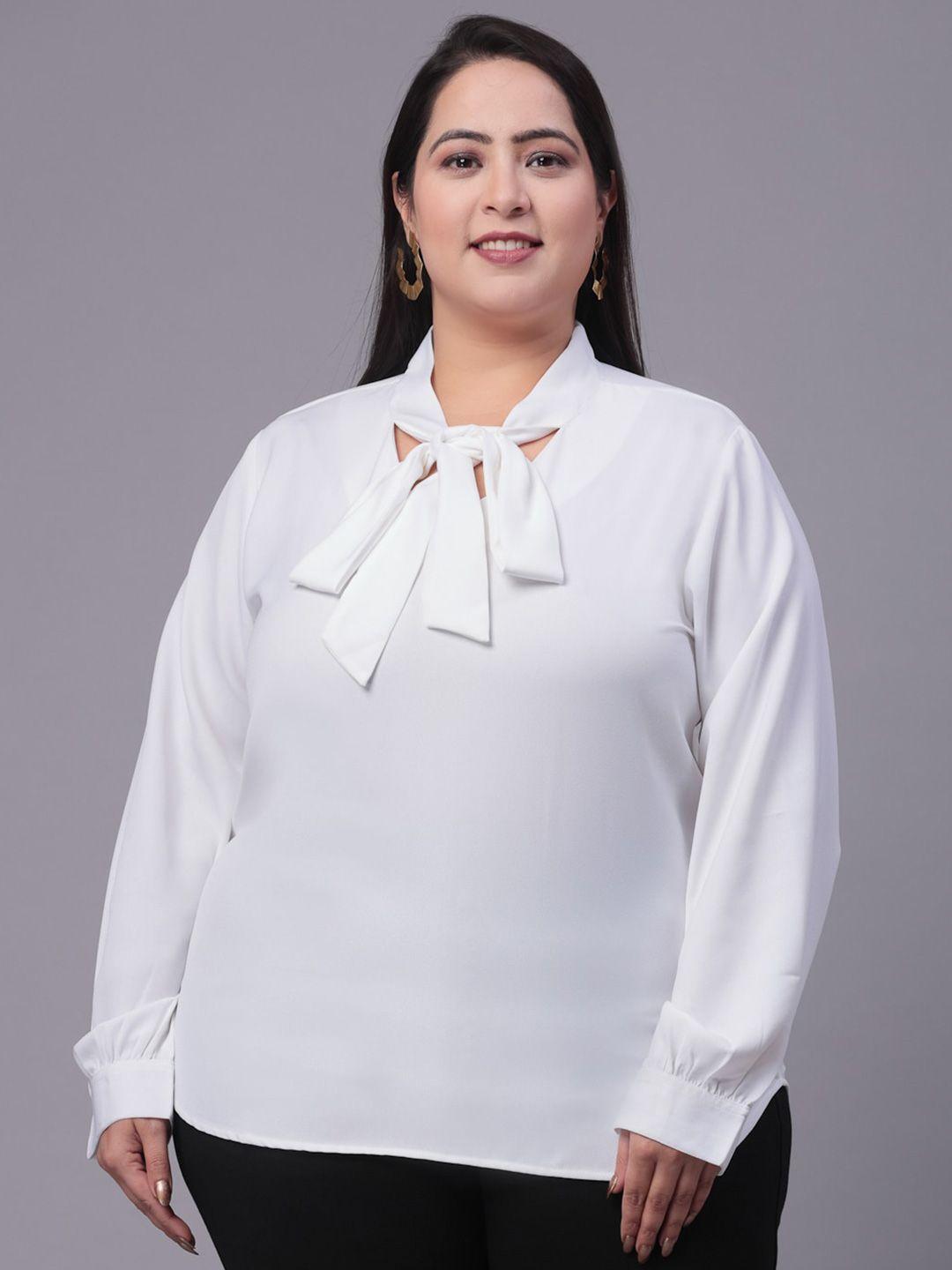 style quotient plus size tie-up neck top