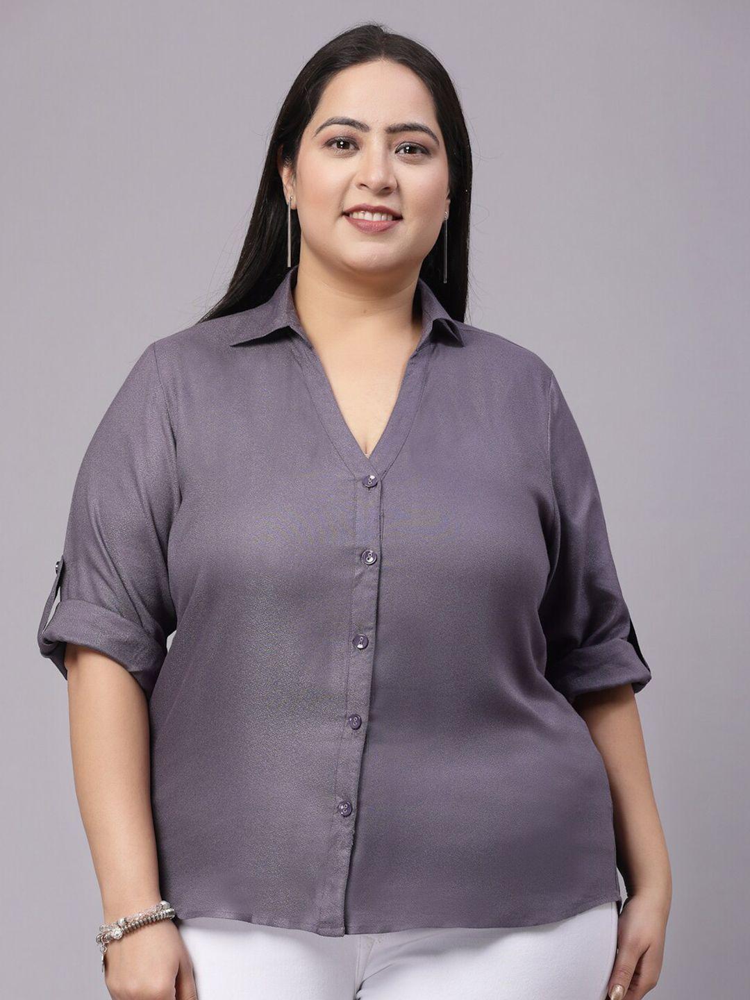 style quotient plus size women smart opaque casual shirt