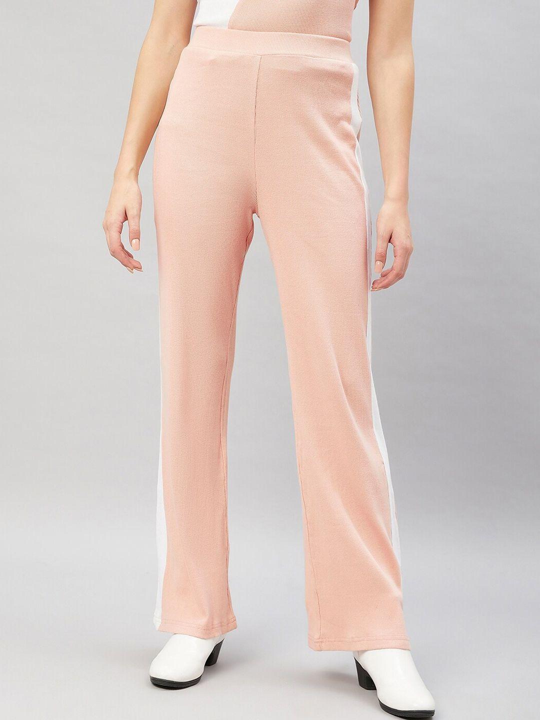 orchid hues women flared high-rise trousers