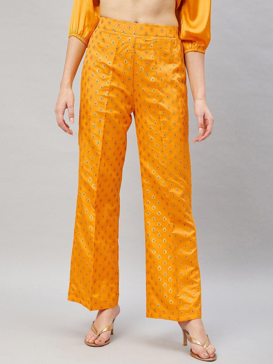 orchid hues women textured flared high-rise trousers