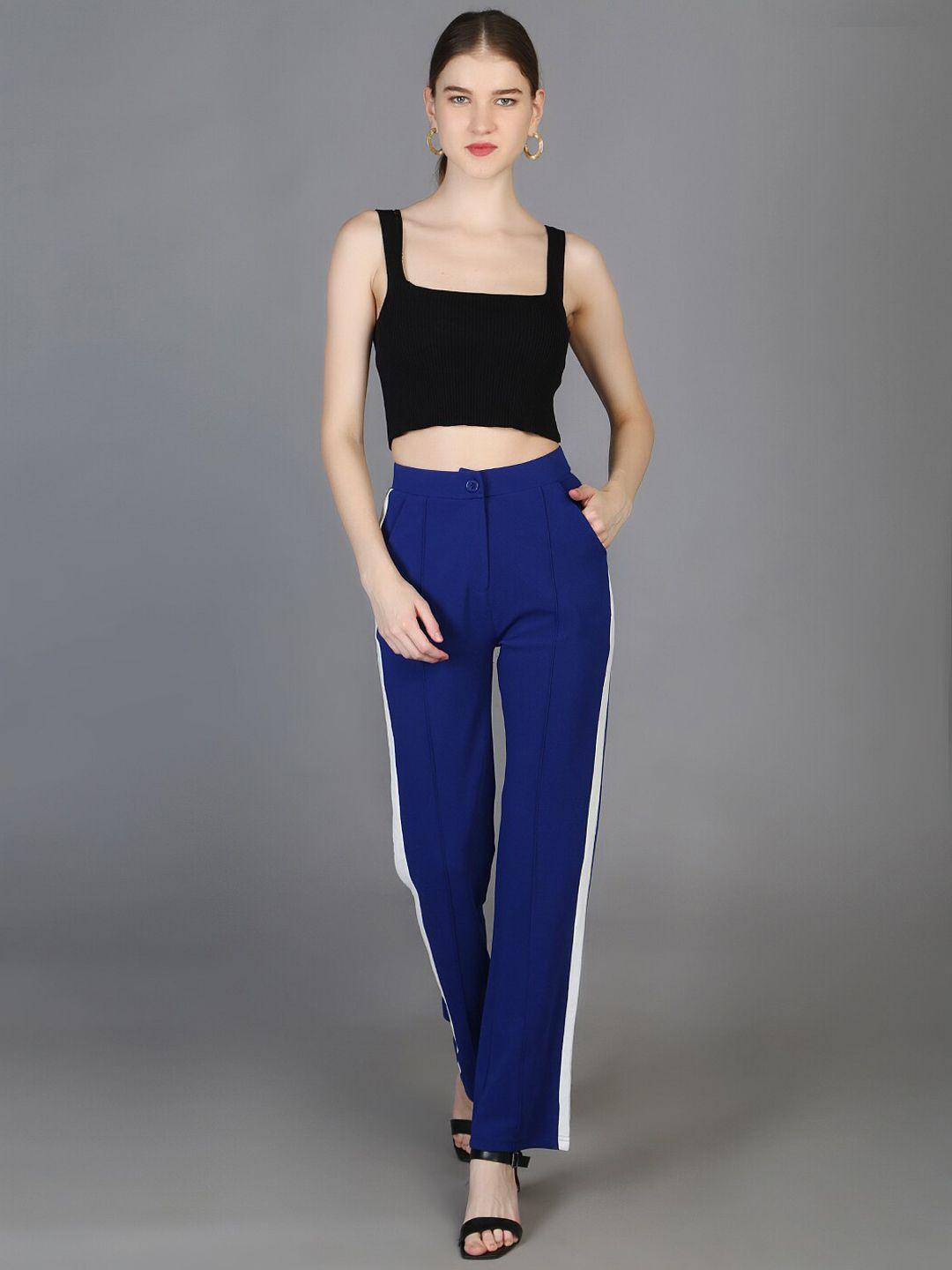 orchid hues women striped high-rise trousers