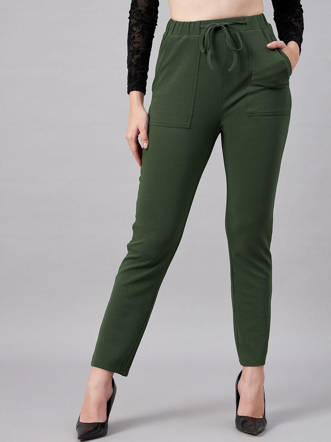 orchid hues women tapered fit high-rise trousers