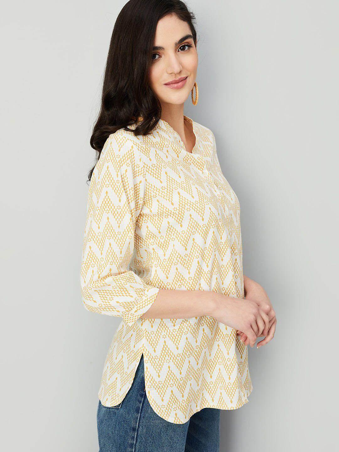 max chevron printed v-neck kurti