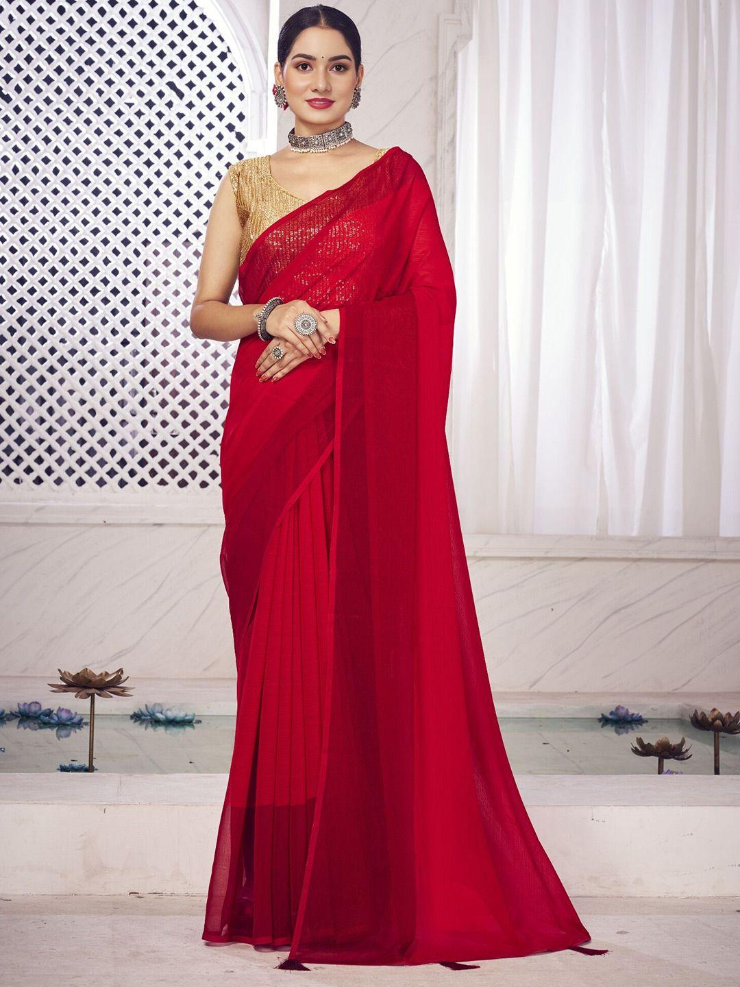 v3 fashion studio sequinned pure chiffon saree