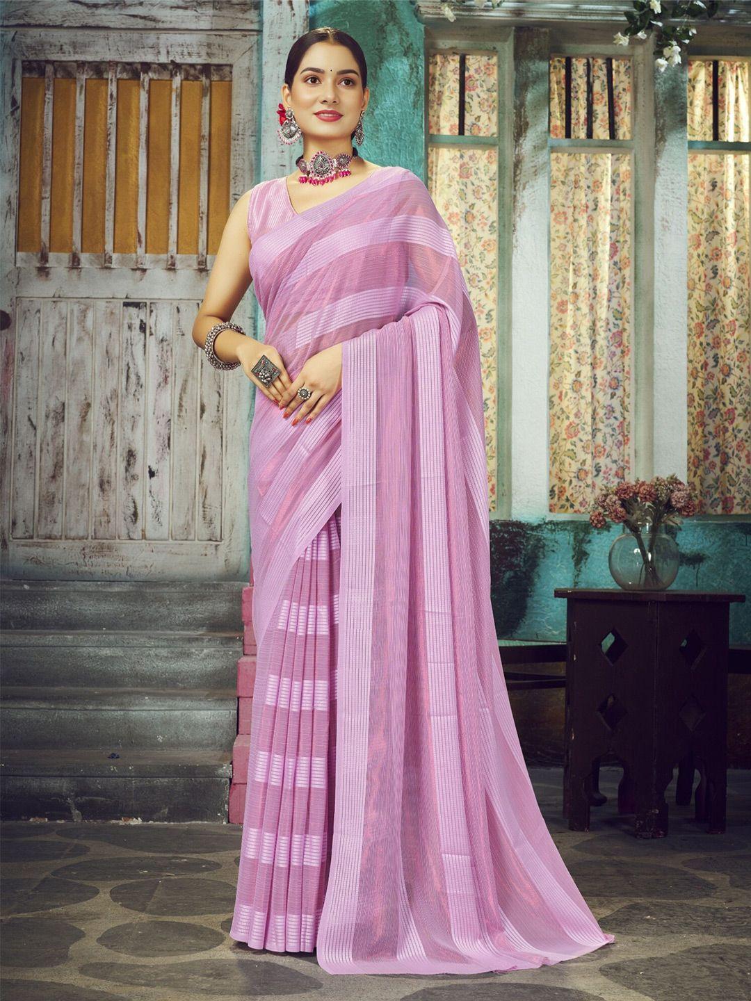 v3 fashion studio striped pure chiffon banarasi saree