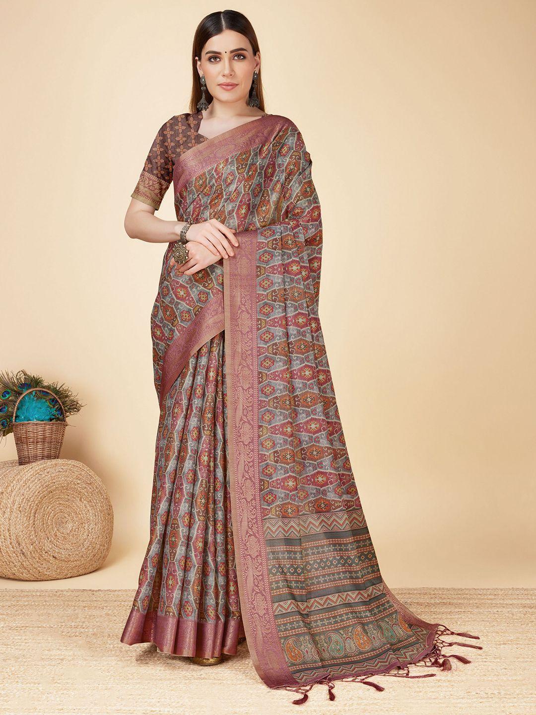 mitera floral zari pure silk saree