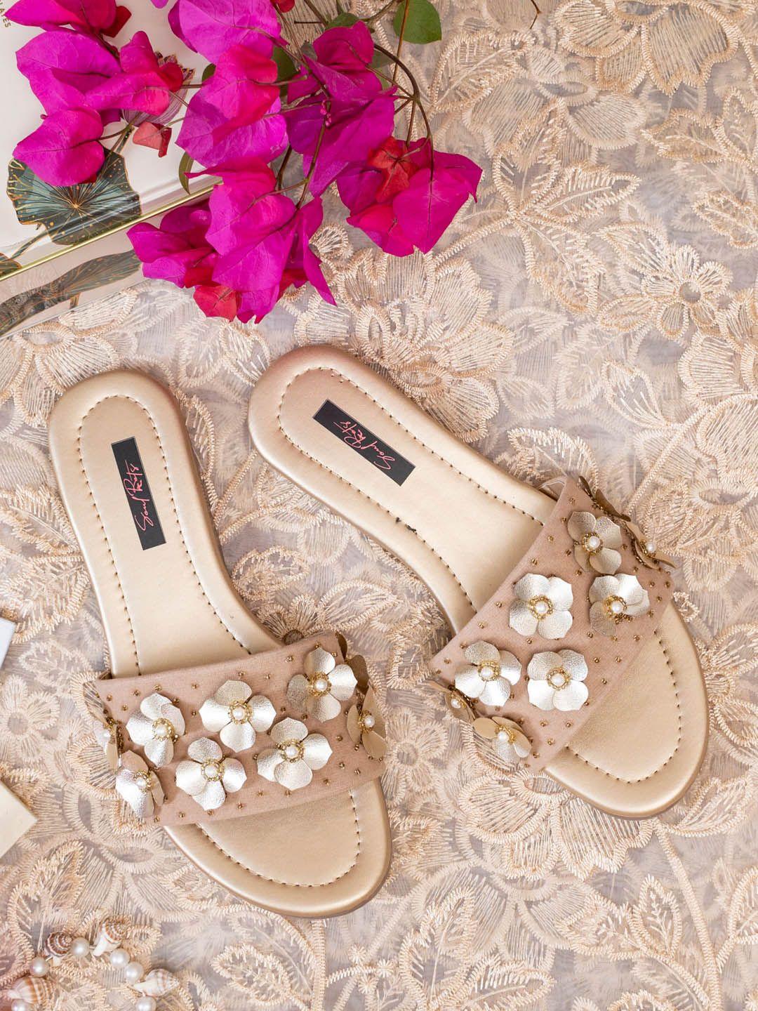 soul roots embellished open toe flats