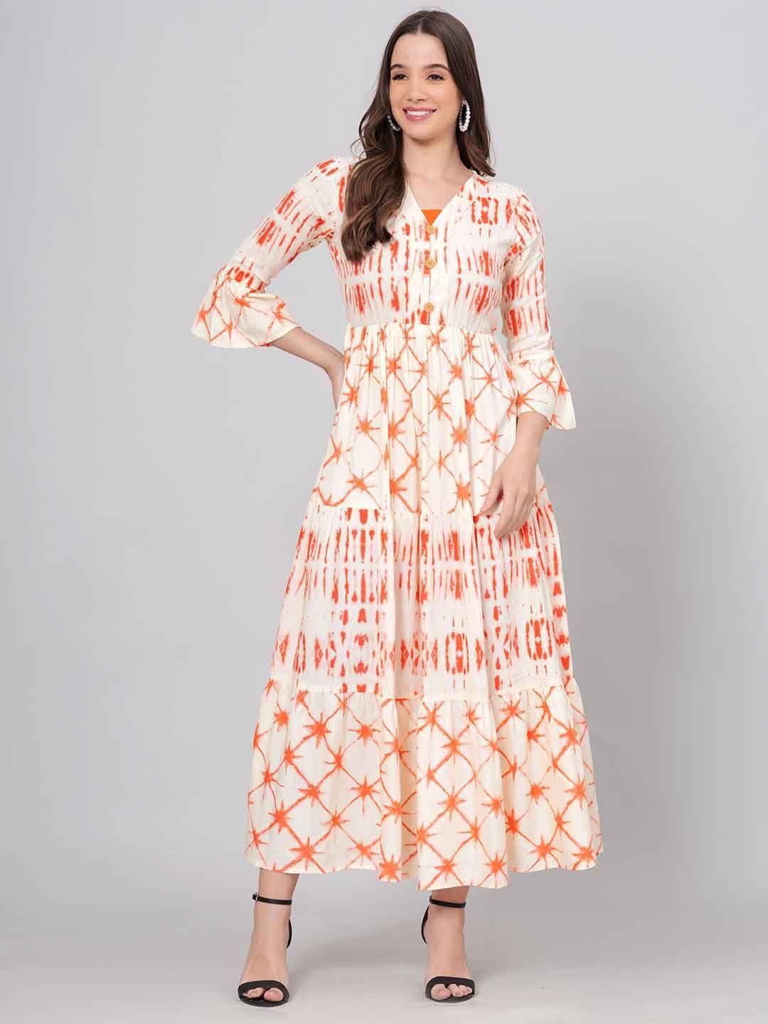 purshottam wala print fit & flare dress