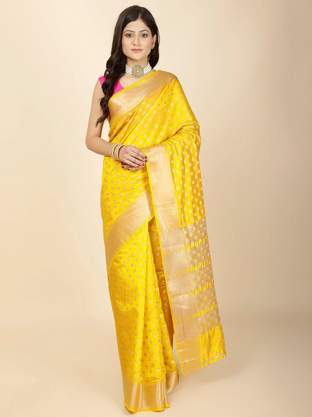 meena bazaar geometric woven design zari art silk saree