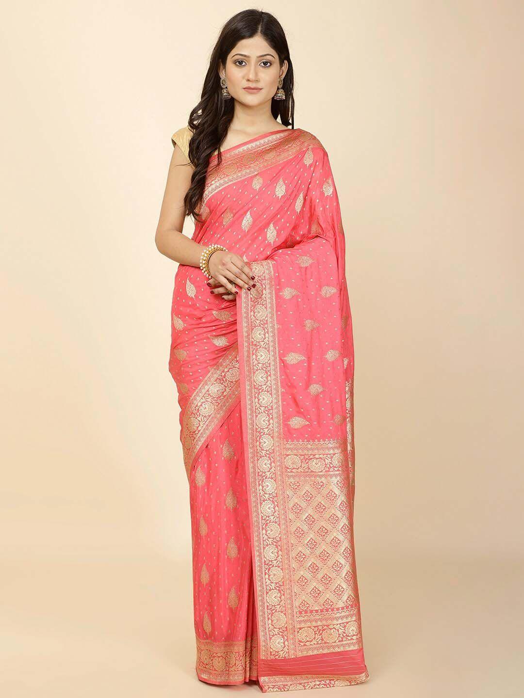 meena bazaar ethnic motifs woven design zari saree