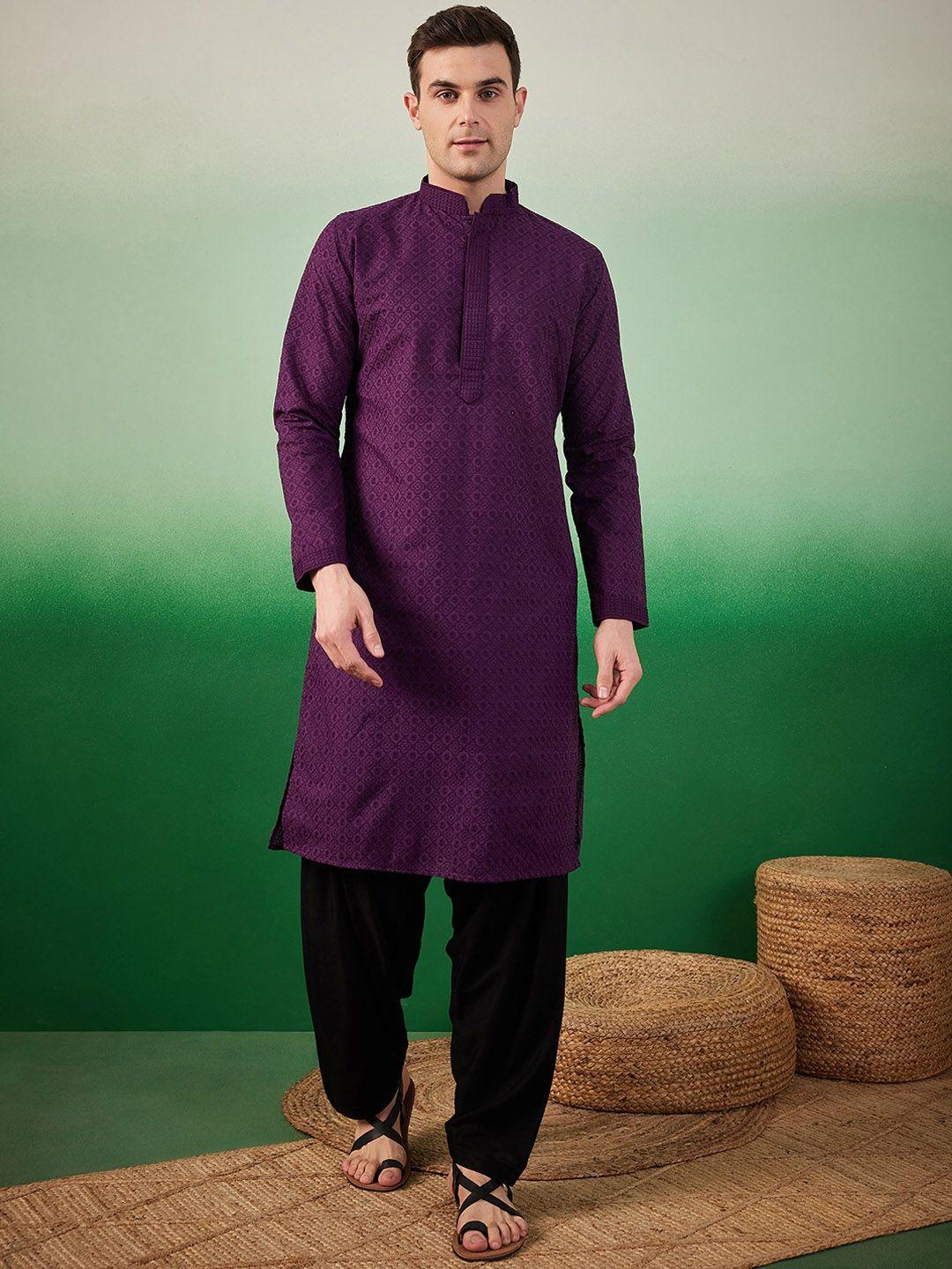 sangria embroidered pure cotton straight kurtas