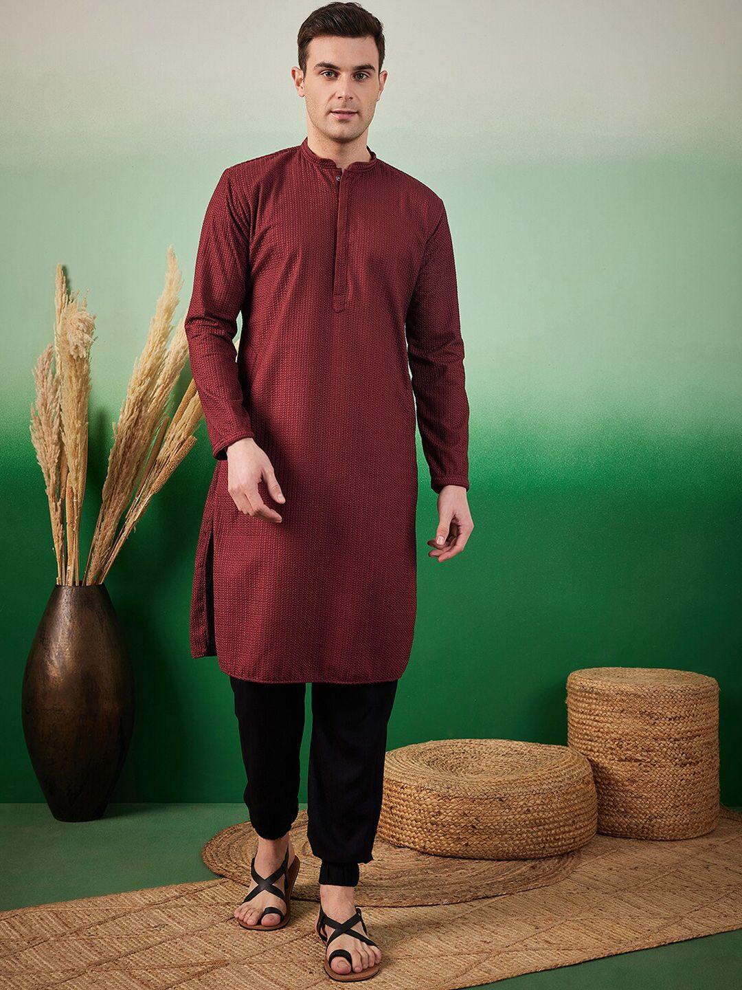 sangria embroidered pure cotton straight kurtas