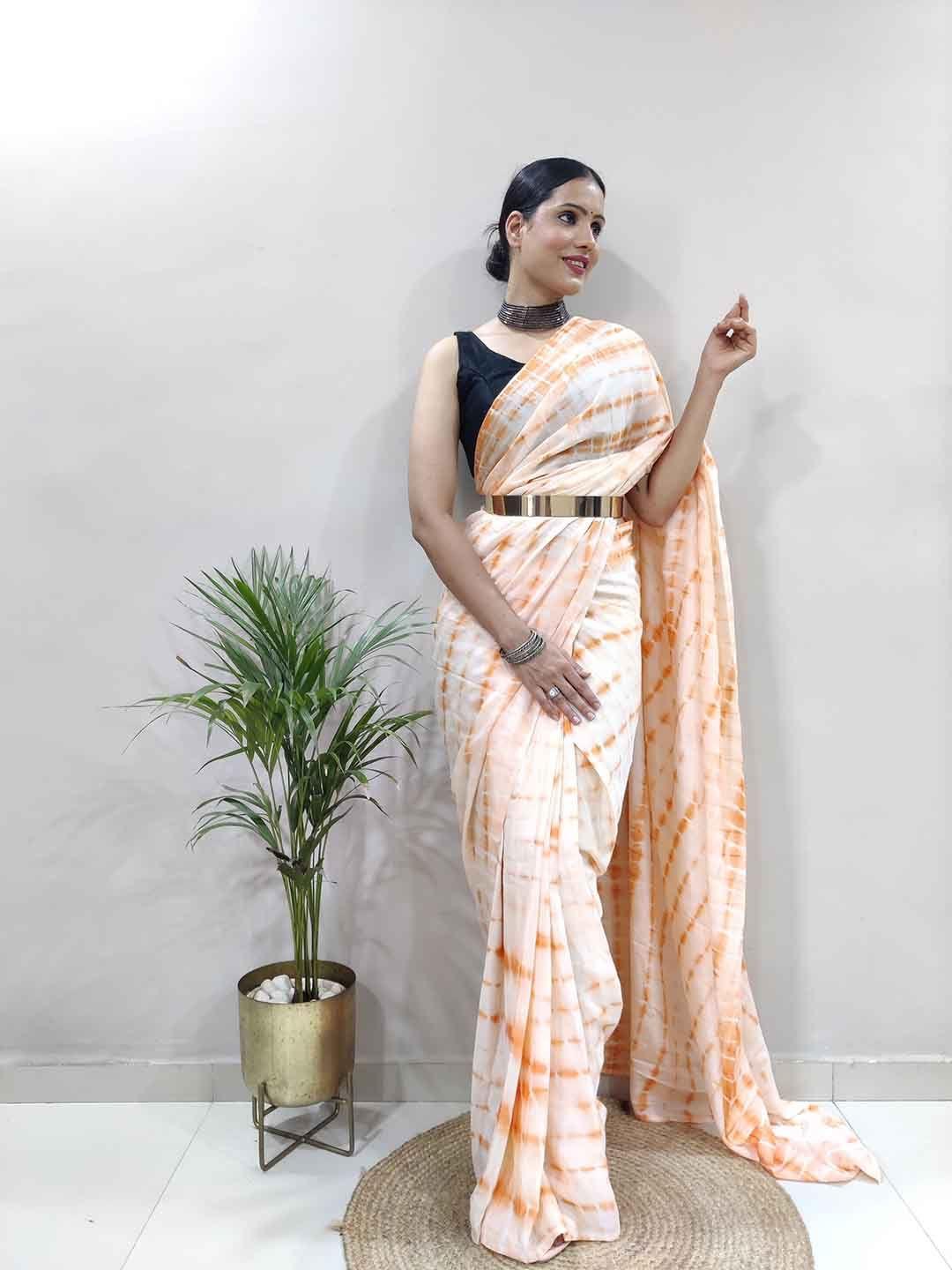 teeya creation abstract printed ready to wear saree