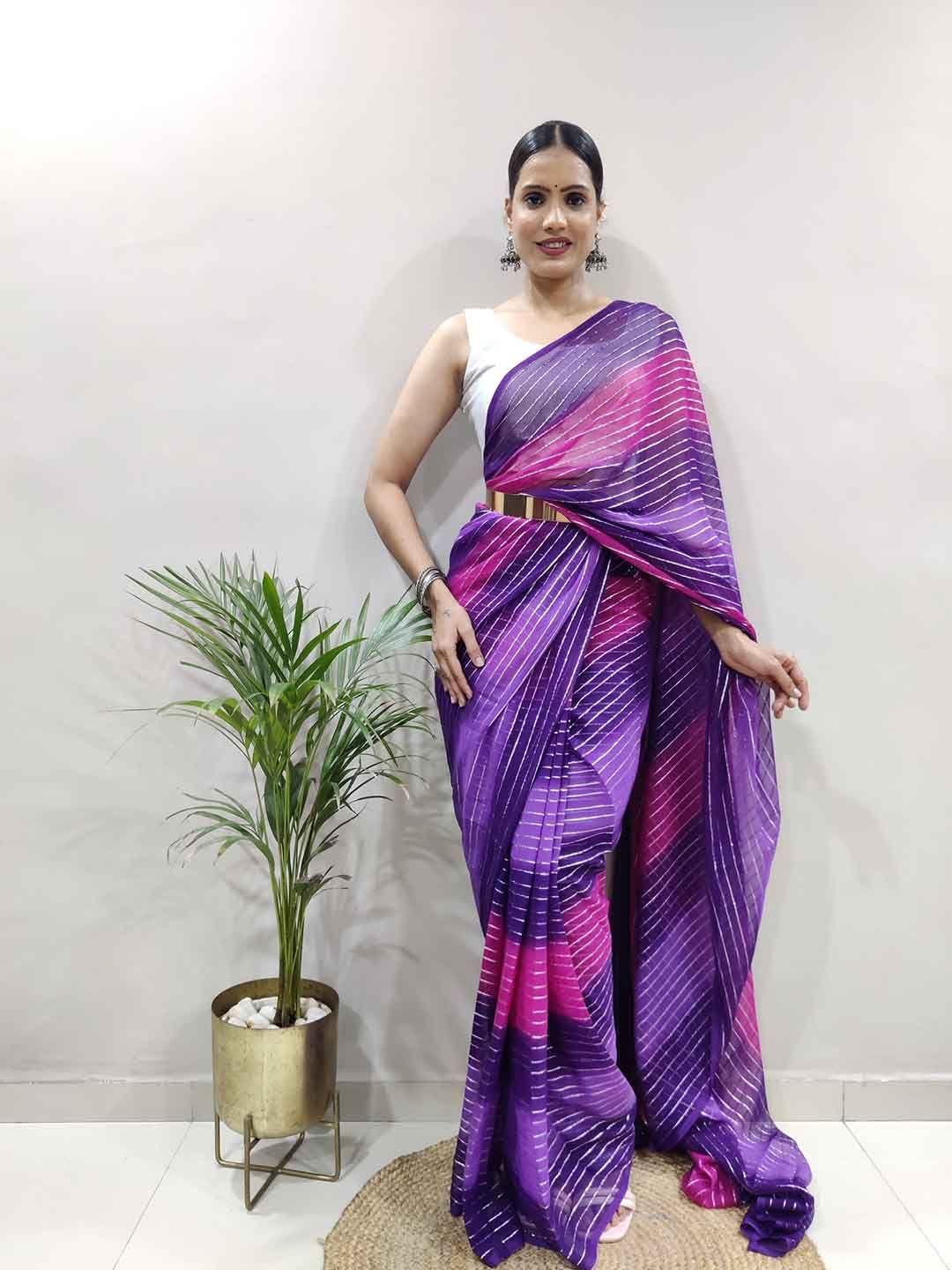 teeya creation leheriya ready to wear saree