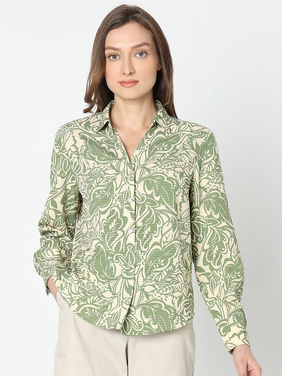 vero moda women floral opaque printed casual shirt