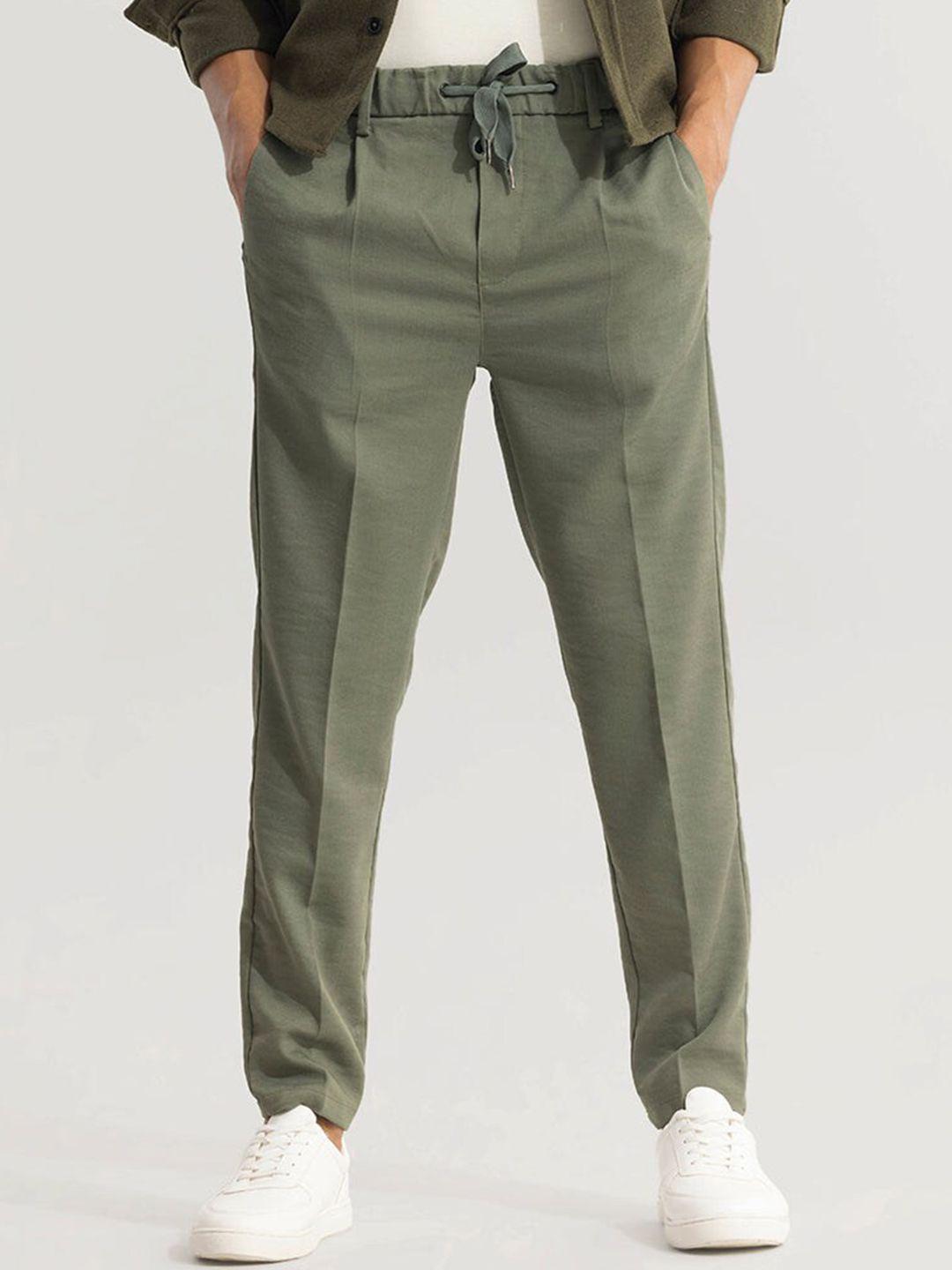 snitch men smart slim fit trousers