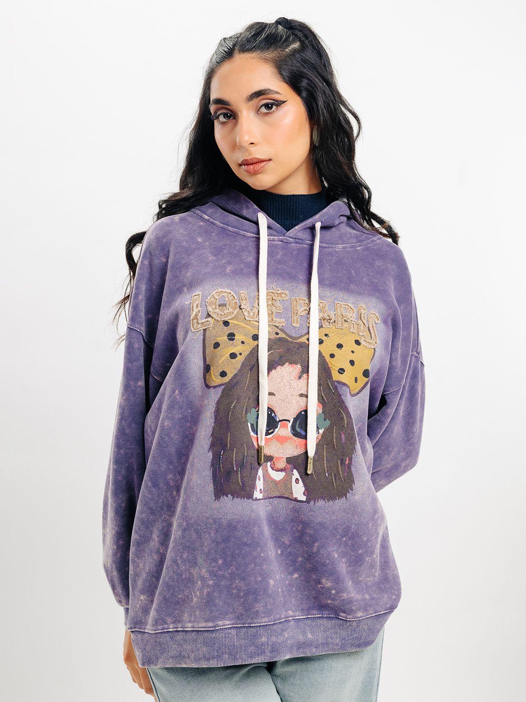 freakins women printed hooded sweatshirt