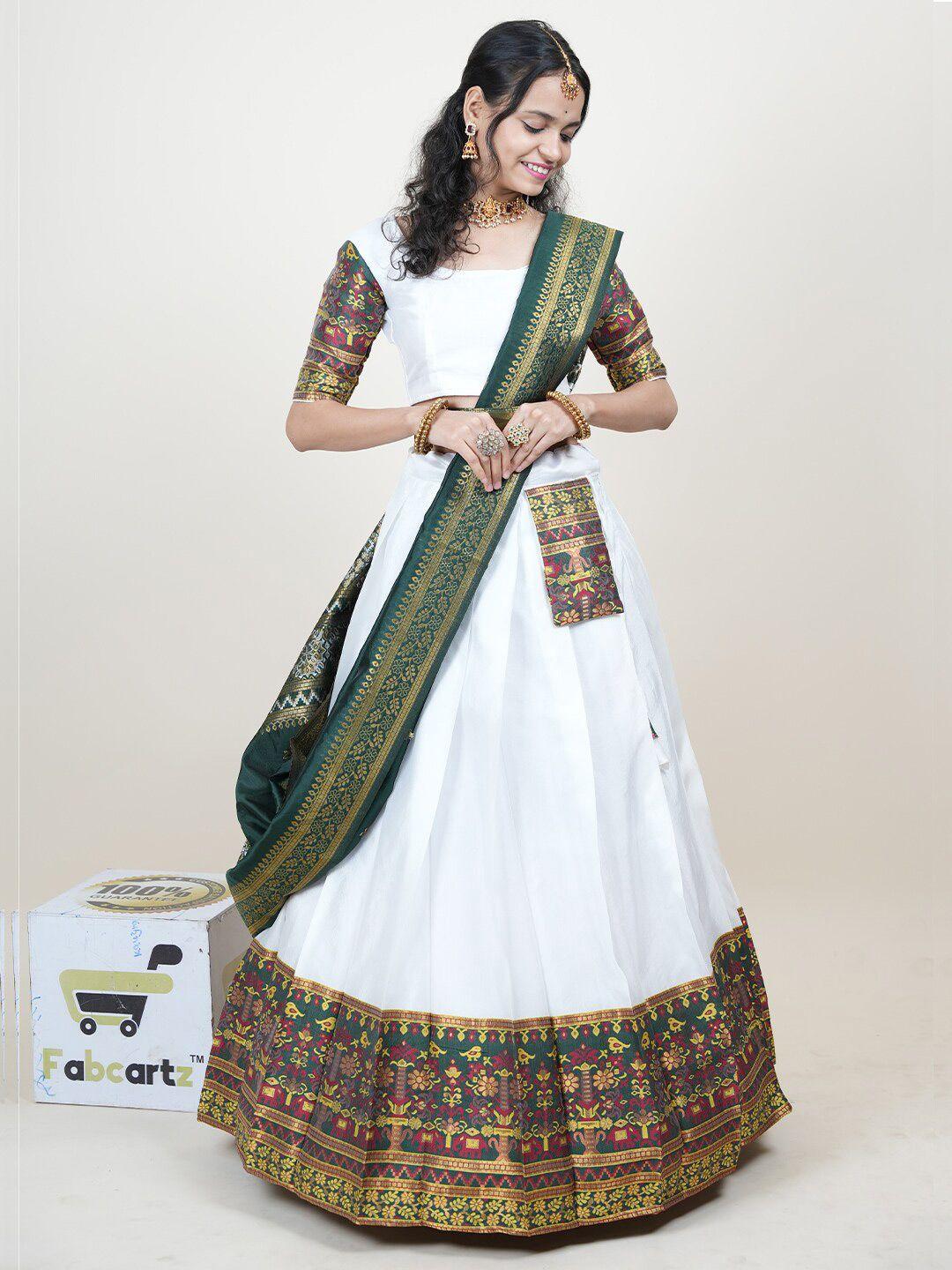 fabcartz semi-stitched lehenga & unstitched blouse with dupatta