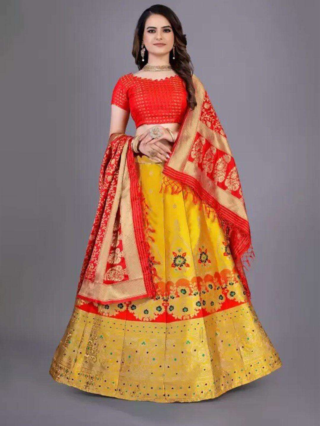 rujave semi-stitched lehenga & unstitched blouse with dupatta