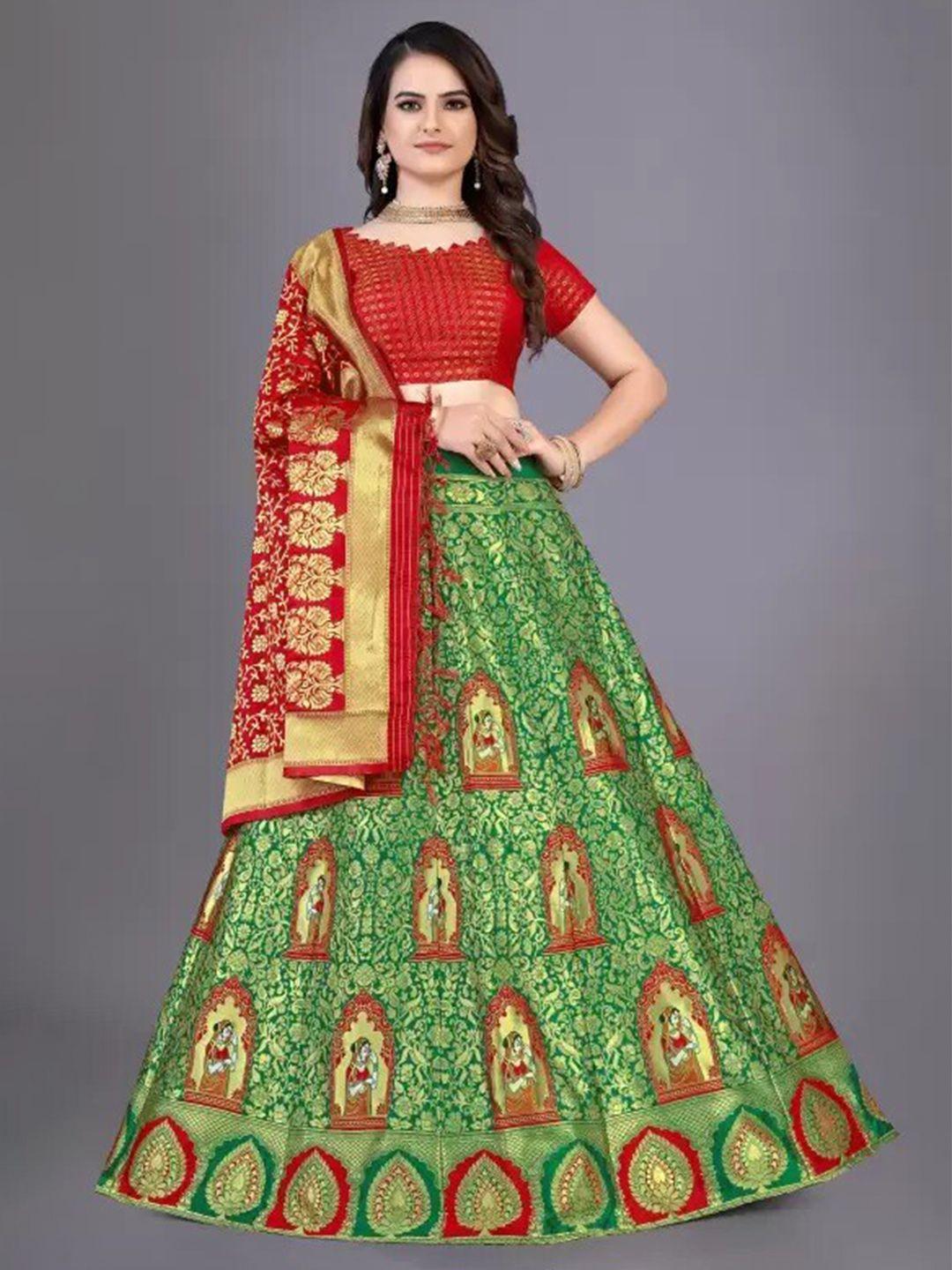 rujave semi-stitched lehenga & unstitched blouse with dupatta