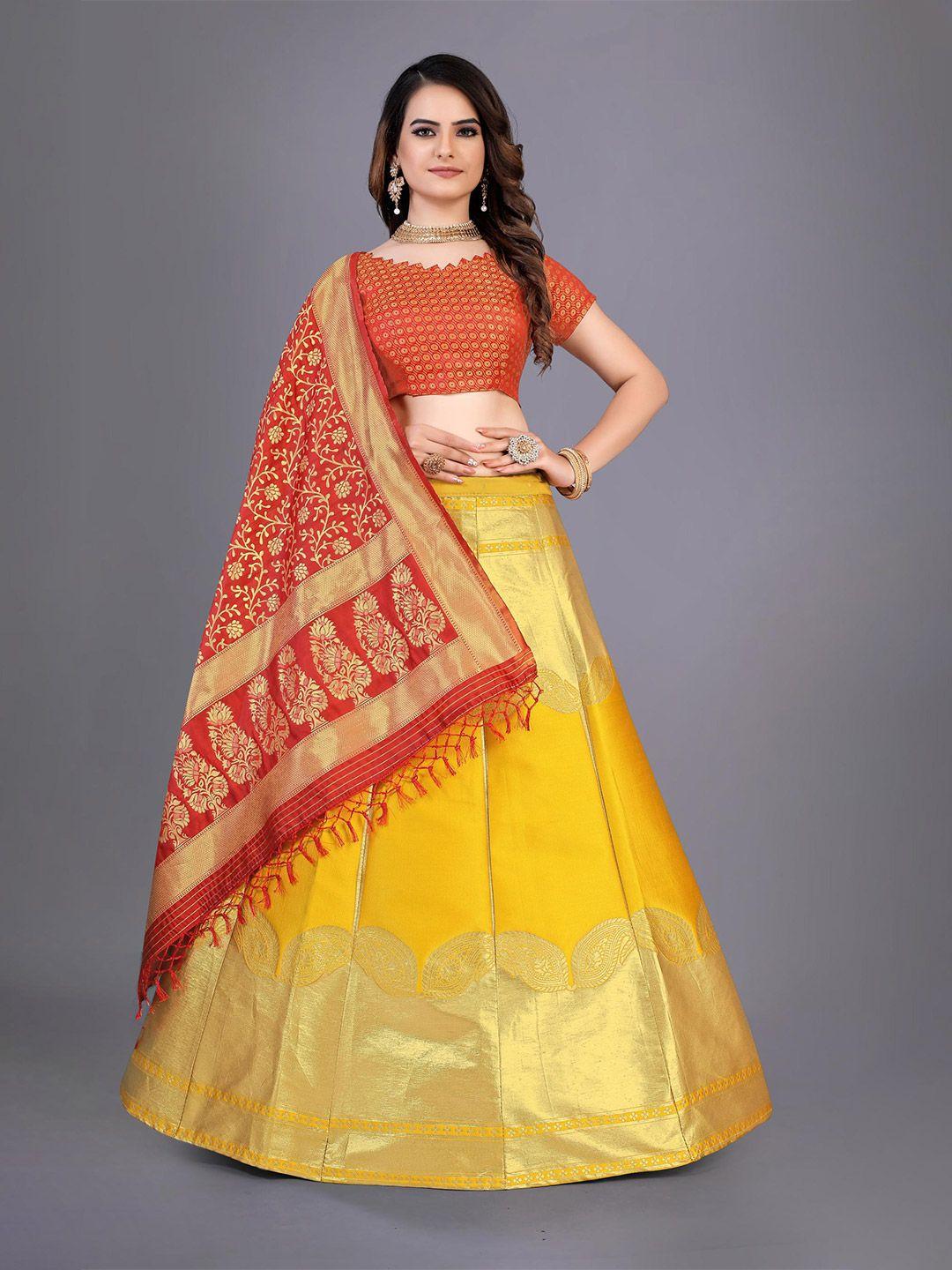 rujave semi-stitched lehenga & unstitched blouse with dupatta